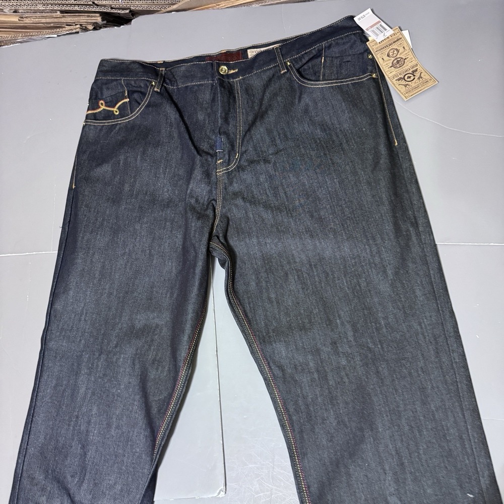 LRG Jeans 42 34 Top Rankin C47 Ill Denim Kids Baggy Raw Blue Denim New Baggy